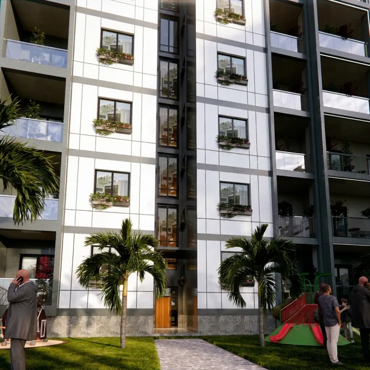 Rezidenca Oriental — site overview, Phase II development with four pools, Golem-Kavajë, Albania