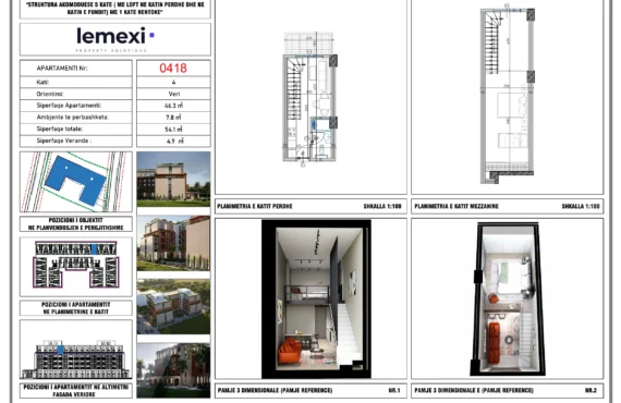 Top-floor two-level loft above the green | 0418