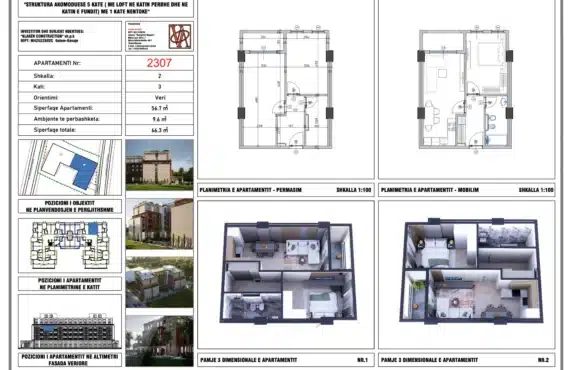 Modern Mountain-View Apartment with Balcony | 2307